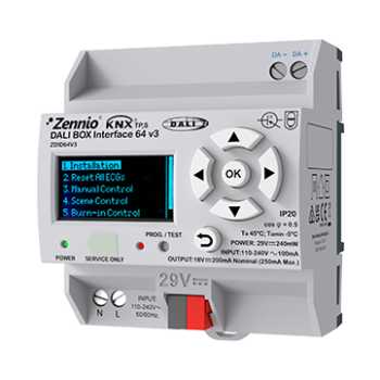 DALI BOX Interface 64 v3 | KNX-DALI Interface for up to 64 ballasts and 64 groups - 1 channel