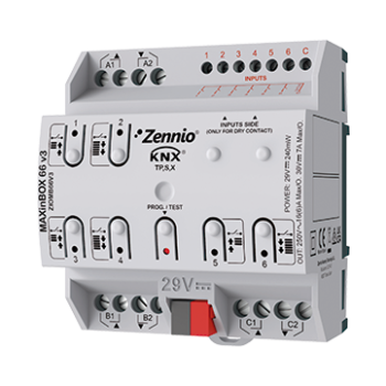 MAXinBOX 66 v3 | KNX multifunction actuator with KNX Secure - 6 outputs 16A / 6 inputs A/D