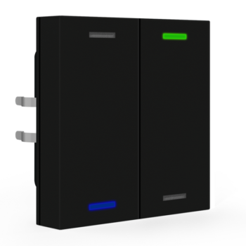 Push-button Lite 55 Black | RGBW - neutral/blinds/switch with Temperature Sensor