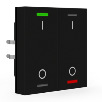 Push-button Lite 55 Black | RGBW - neutral/blinds/switch with Temperature Sensor
