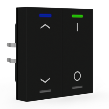 Push-button Lite 55 Black | RGBW - neutral/blinds/switch with Temperature Sensor