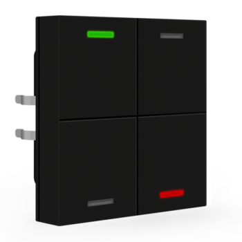 Push-button Lite 55 Black | RGBW - neutral/blinds/switch with Temperature Sensor