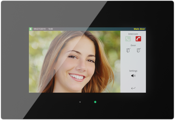 IDDERO HC3-KNX - 7” capacitive touch panel with IP connectivity and door phone function Glass Black